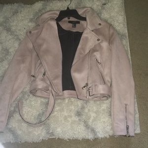 Soft pink biker jacket